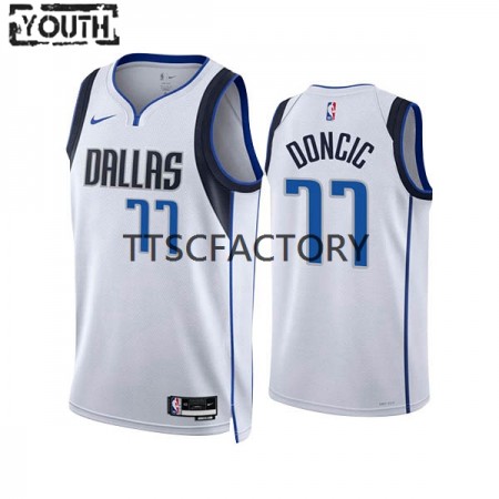 Maillot Enfant Dallas Mavericks Luka Doncic 77 Nike 2022-23 Association Edition Blanc Swingman